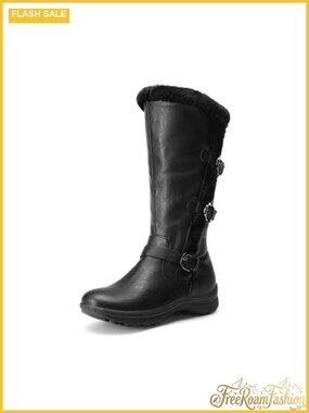 Women's Knee High Winter Boots Faux Fur Lined Zip Up Snow Boots